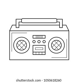 Vintage boombox vector line icon isolated on white background. Vintage boombox line icon for infographic, website or app. Icon designed on a grid system.