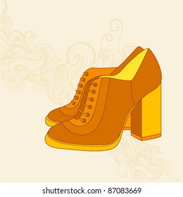 Vintage boots. Boots background. Woman's boot. Abstract background with shoes.