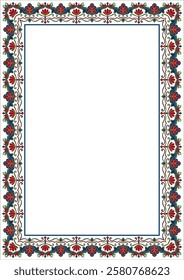Vintage border, abstract floral pattern, frame