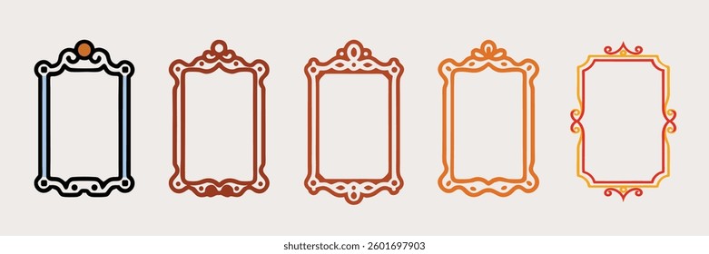 Vintage border art frame design set