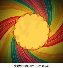 vintage border background on a distressed rainbow swirl