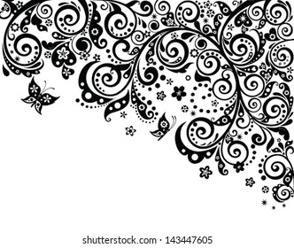 18,094 Black white flower corner Images, Stock Photos & Vectors ...