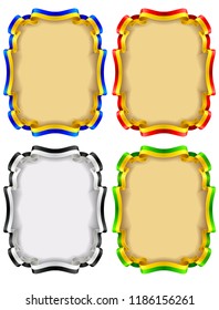Vintage border collection. Designed df two color ribbon banner around text area.