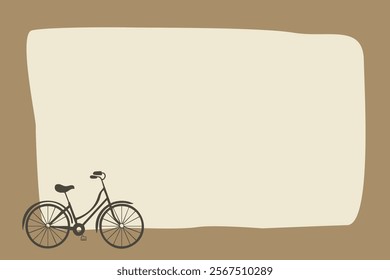 Vintage Border design concept of brown paper with cycle isolated on white background - vector illustration