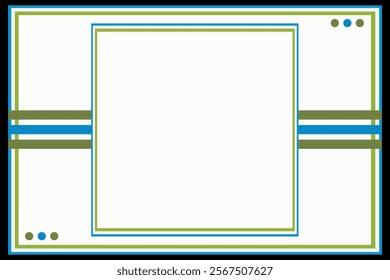 Vintage border design concept of geometrical objects isolated on white background - vector illustration