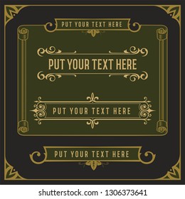Vintage Border and Design Element For Print Design Poster Sign Invitation Graphic Packaging Web Heading and More