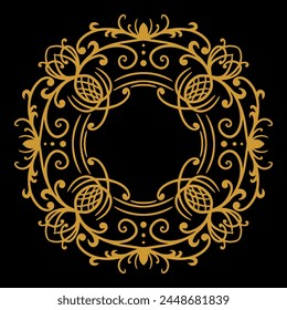 Vintage border design ornament wedding decoration