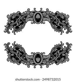Vintage border design ornament wedding decoration