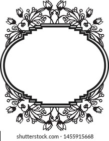 Vintage border flower frame, for ornament invitation card. Vector