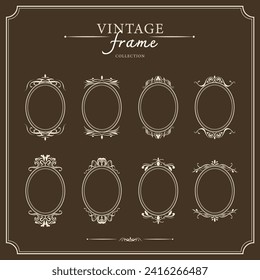 Vintage border frame deco vector. Retro luxury design.