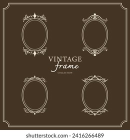 Vintage border frame deco vector. Retro luxury design.