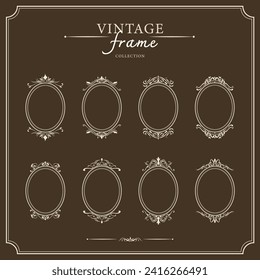 Vintage border frame deco vector. Retro luxury design.