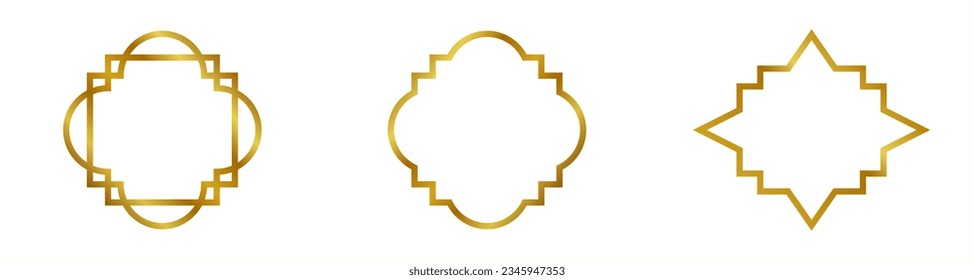 Vintage border and frame design vector for your text, photo, building. Islamic frame vector. Window decoration design vector for mosque, building, home, etc.