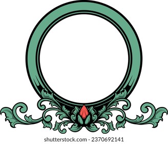 Vintage border frame engraving ornament for wedding