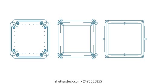 vintage border frame engraving with retro ornament pattern in antique rococo style decorative design