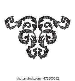 Vintage border frame engraving with retro ornament pattern in antique rococo style decorative design. Royal element of Design on a white background. You can use for wedding invitation.
