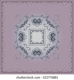vintage border frame at floral background