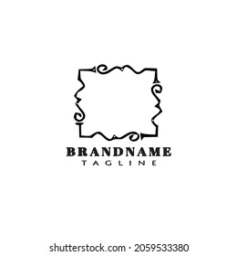 vintage border frame logo cartoon icon design template black modern vector illustration