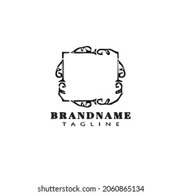 Vintage-Rahmen-Logo-Cartoon-Symbol Design Schwarz, moderne einzelne Vektorgrafik