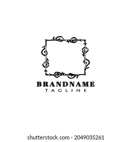 vintage border frame logo icon design template black modern isolated vector illustration