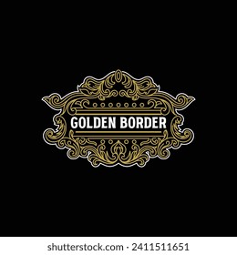 Vintage Border Frame Vintage Royal Crown Badge Emblem Stamp Label Logo Design Vector