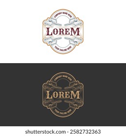 Vintage Border Frame Vintage Royal Crown Badge Emblem Stamp Label Logo Design