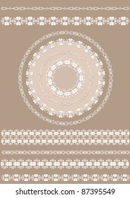 Vintage border and frame set for design