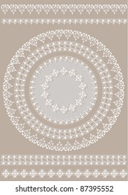 Vintage border and frame set for design