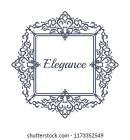 Vintage border or frame. Wicker line and business elegance decor element. Luxury page decoration in vector. Design vip element. Calligraphic label