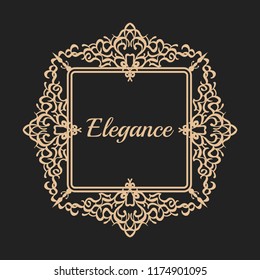 Vintage border or frame. Wicker line and business elegance decor element. Luxury page decoration in vector. Design vip element. Calligraphic label