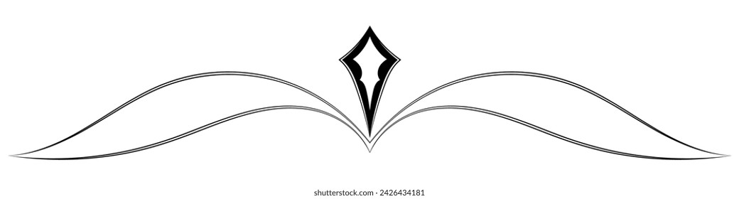 Vintage border leaves, graphic element for card decoration.