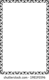 Vintage border is on white