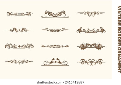 Vintage Border Ornament Illustration Set