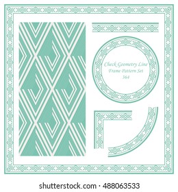 Vintage Border Pattern 364 Check Geometry Line
