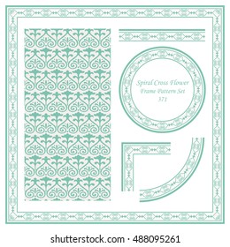Vintage Border Pattern 371 Spiral Cross Flower