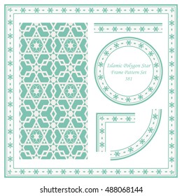 Vintage Border Pattern 381 Islamic Polygon Star Geometry