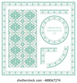 Vintage Border Pattern 382 Oriental Spiral Flower