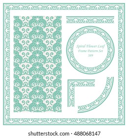 Vintage Border Pattern 389 Curve Spiral Flower Leaf Vine
