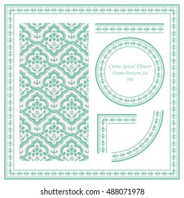 Vintage Border Pattern 391 Oriental Curve Spiral Flower