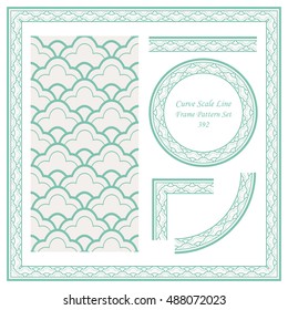 Vintage Border Pattern 393 Curve Scale Line
