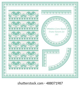 Vintage Border Pattern 395 Primitive Curve Round Spiral