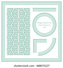 Vintage Border Pattern 401 Polygon Spiral Geometry Line