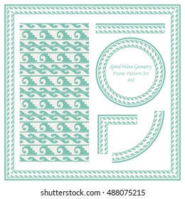 Vintage Border Pattern 402 Spiral Wave Ladder Geometry