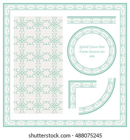 Vintage Border Pattern 406 Spiral Curve Dot Line
