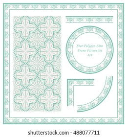 Vintage Border Pattern 418 Star Polygon Cross Line