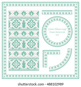 Vintage Border Pattern 433 Curve Flower Leaf Line