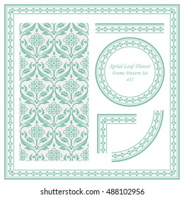 Vintage Border Pattern 437 Sprial Leaf Flower Vine