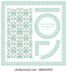 Vintage Border Pattern 438 Curve Cross Flower