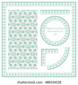 Vintage Border Pattern 449 Polygon Cross Triangle Flower