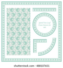 Vintage Border Pattern 460 Spiral Fan Leaf Vine